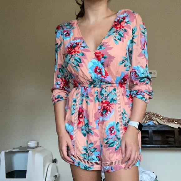 MINKPINK Pants - MINKPINK Pink Floral Romper